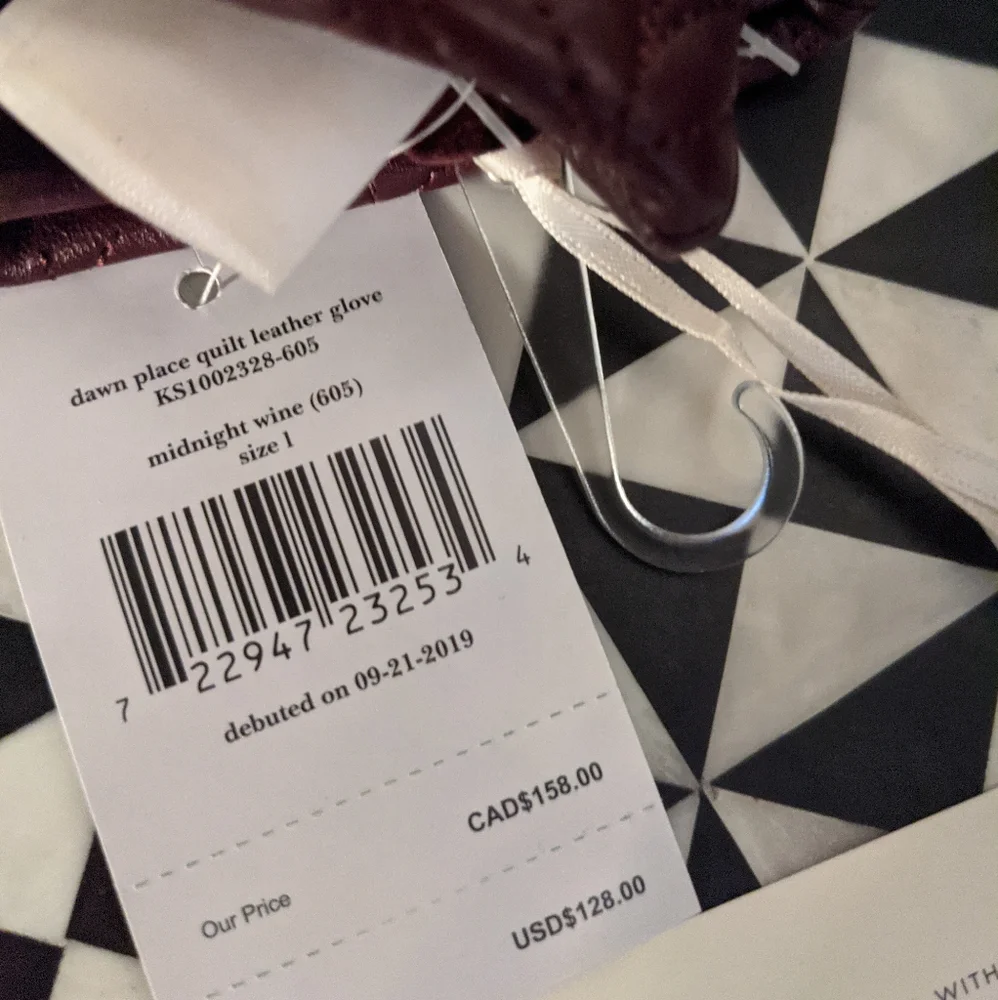kate spade Quilted Leather Long Gloves in Burgundy